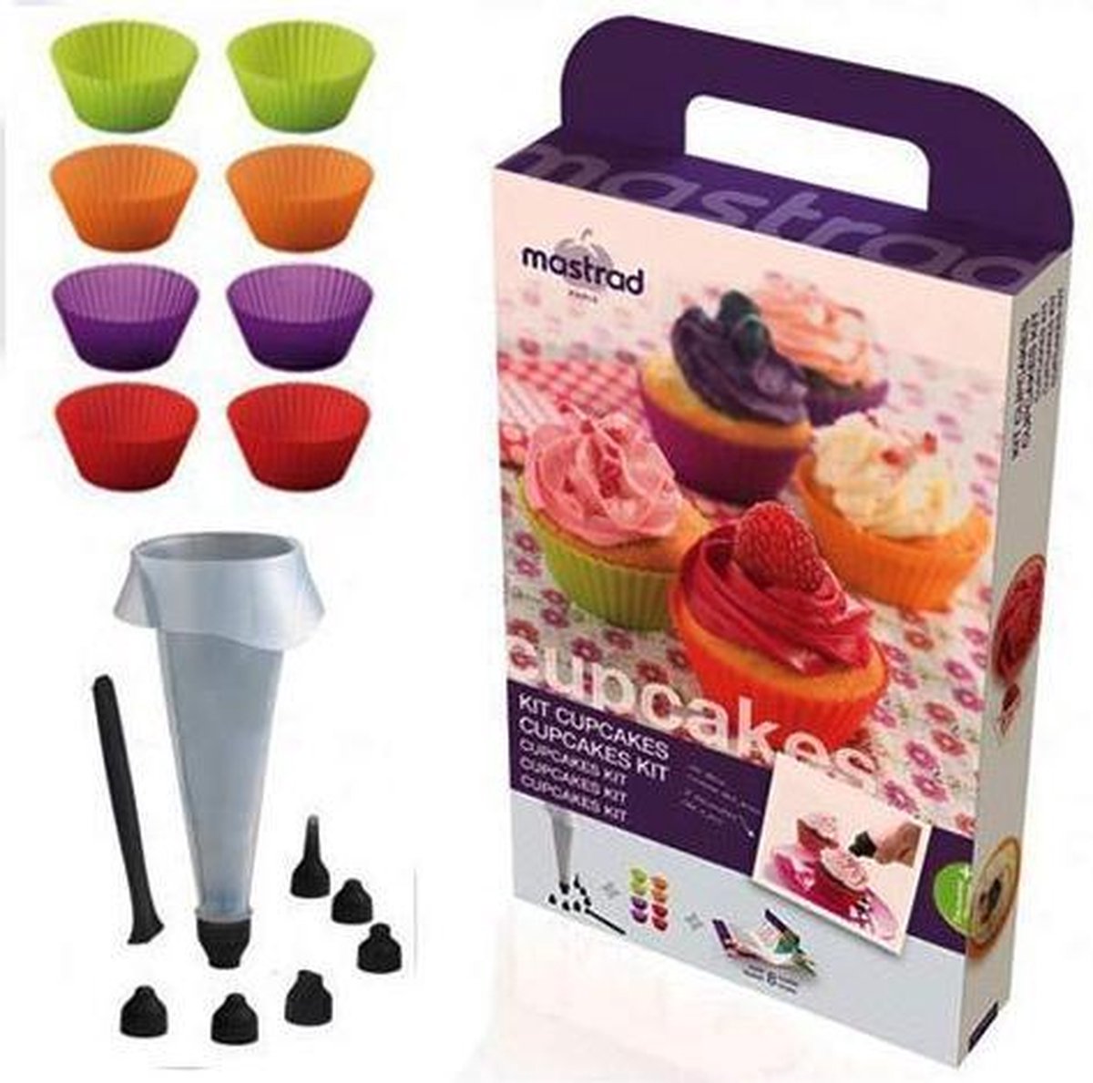 Mastrad Cupcakes Giftset - Siliconen - Kleur Assorti