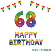 68 jaar Verjaardag Versiering Pakket Regenboog