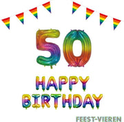 50 jaar Verjaardag Versiering Pakket Regenboog