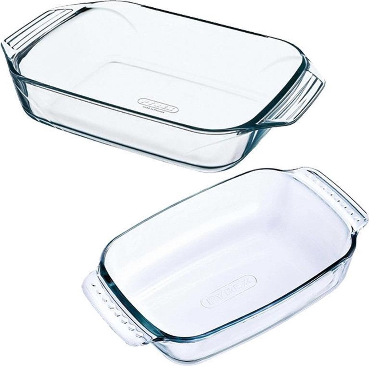 2x Glazen ovenschaal 1