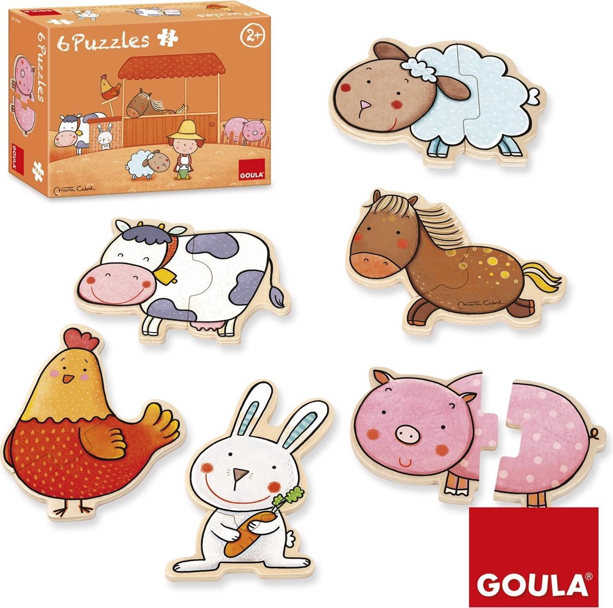 Goula Carla's Boerderij - Kinderpuzzel - 6 puzzels