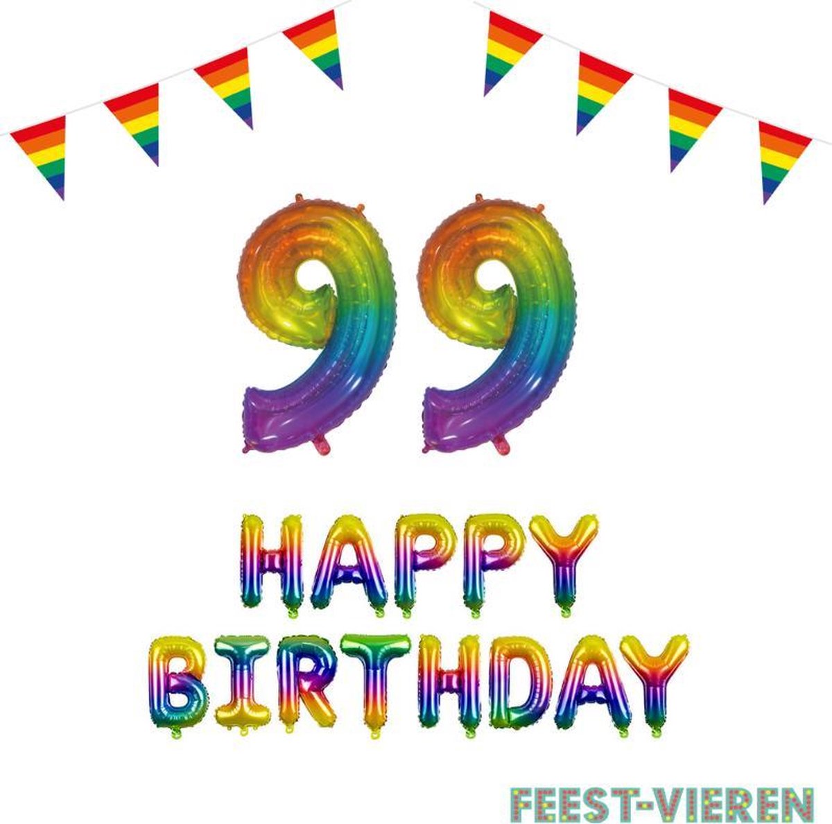 99 jaar Verjaardag Versiering Pakket Regenboog