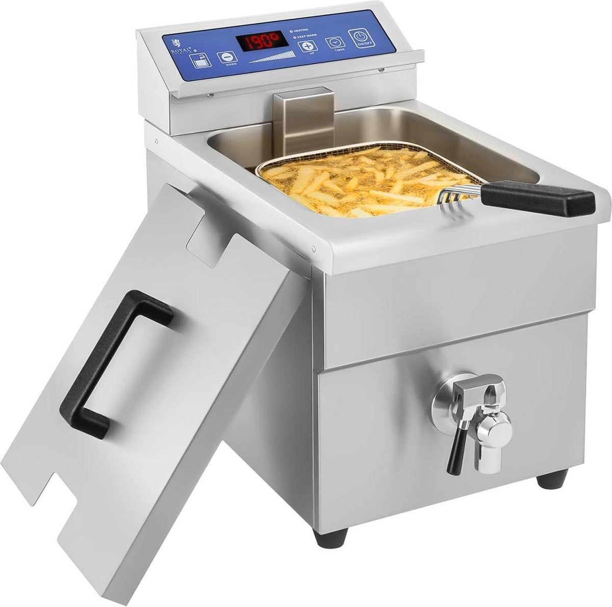 Royal Catering Inductie friteuse – 1x 10 liter – 60 tot 190°C