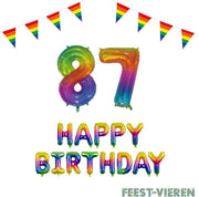 87 jaar Verjaardag Versiering Pakket Regenboog