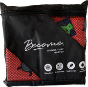 Become - Quick dry handdoek met schildpadden (koraal) - 160x80 cm