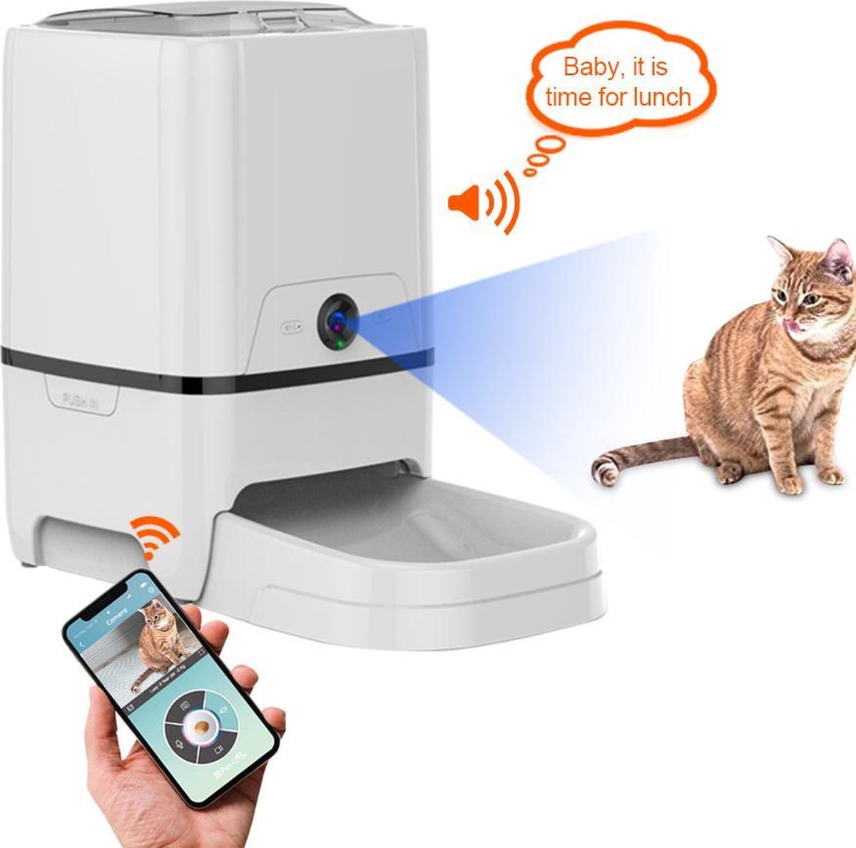 Doogo® Automatische voerautomaat- V3309 - 6Liter - voerautomaat kat-voerautomaat hond-pet feeder-live en nightvision CAMERA-te besturen via APP op je telefoon-voeren vanaf 5 gram