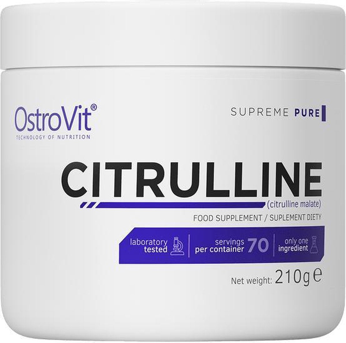 Aminozuren - Citrulline Malate 210g Ostrovit - Neutraal + GRATIS Bulk Shaker 700ml