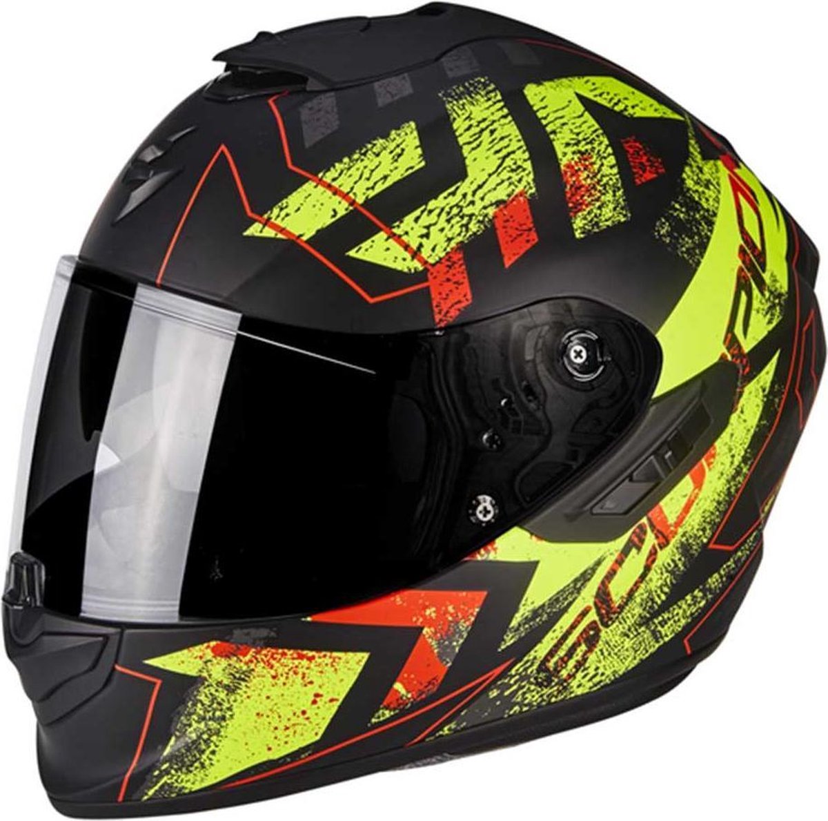 Scorpion EXO-1400 Air Picta Zwart Matte Geel FluoIntegraalhelm - Motorhelm - Maat XXL