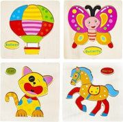 A&K 4 Houten Puzzel Set | Legpuzzels | Dieren Puzzelset Voor Kinderen Peuters Kleuters