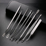 Professionele 8 Delige Mee-eters & Acne Verwijderen Set - RVS Blackhead Killer - Remover Comedonenlepel - Puisten verwijderaar - Comedonendrukker - Mee-eter Lepel
