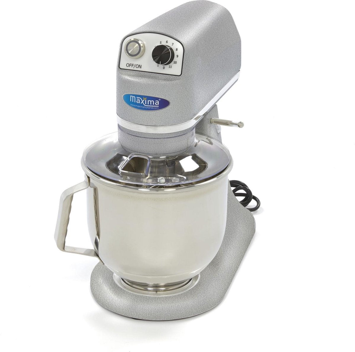 Planeetmenger 7 Liter - RVS Mengkom - 11 Snelheden - 100 tot 938 RPM - Zilver - RVS Accessoires - Kantelbare Keukenmachine / Deegmachine - Maxima