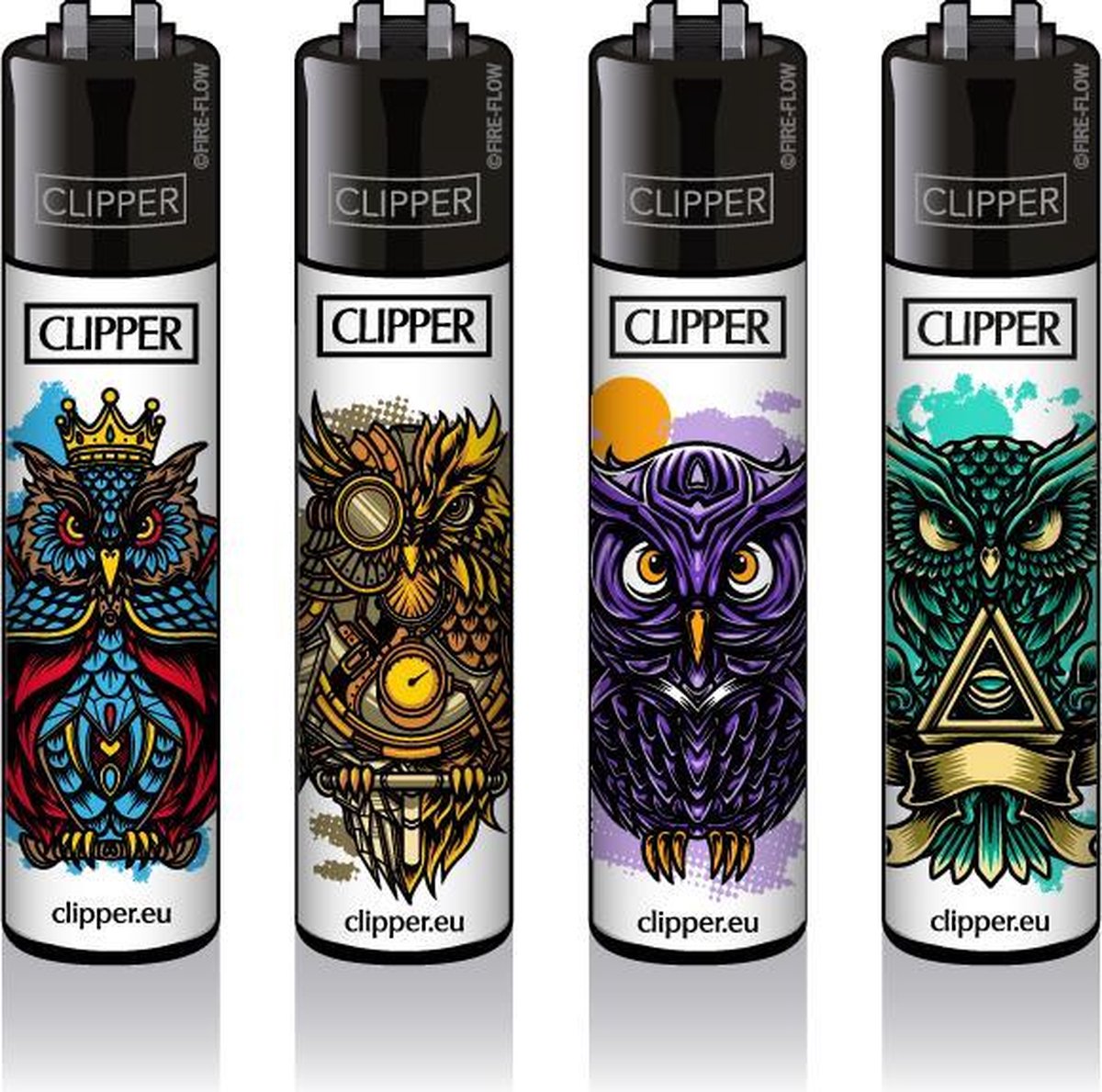Classic Clipper Aanstekers - Owls #2 - 4 stuks