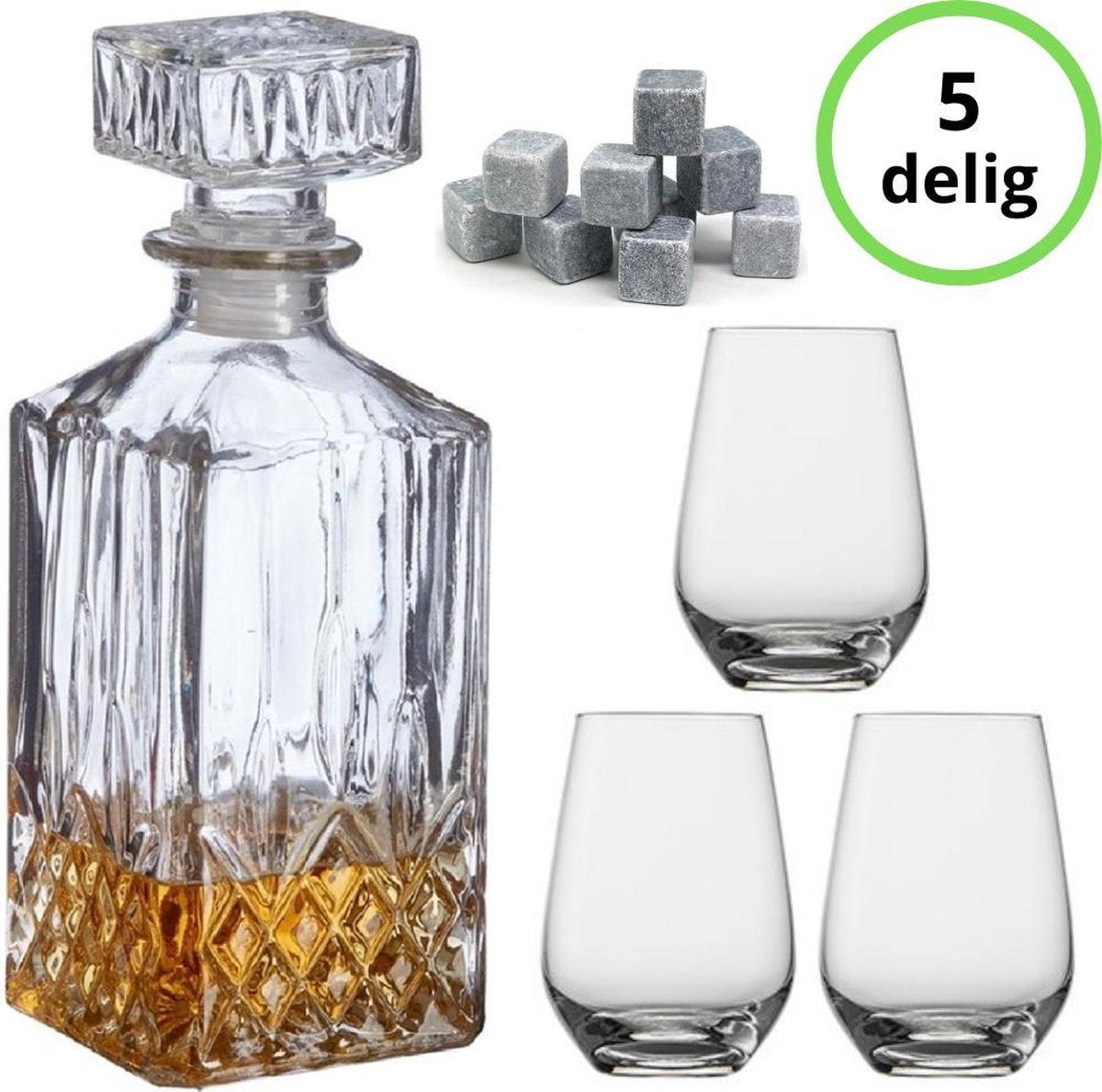DirectSupply Whiskey set - Whiskey karaf - Whiskey glazen - Whiskey stones - Whisky glazen - Whisky karaf - Whisky set