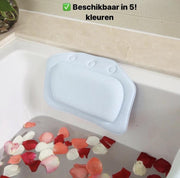 Nivadebro Luxe Badkussen met Anti Slip Zuignappen - Home Spa Kussen voor Rug/Schouder/Nek - Orthopedisch Hoofd Steun voor In Bad en Jacuzzi - Waterdicht - Lichtblauw