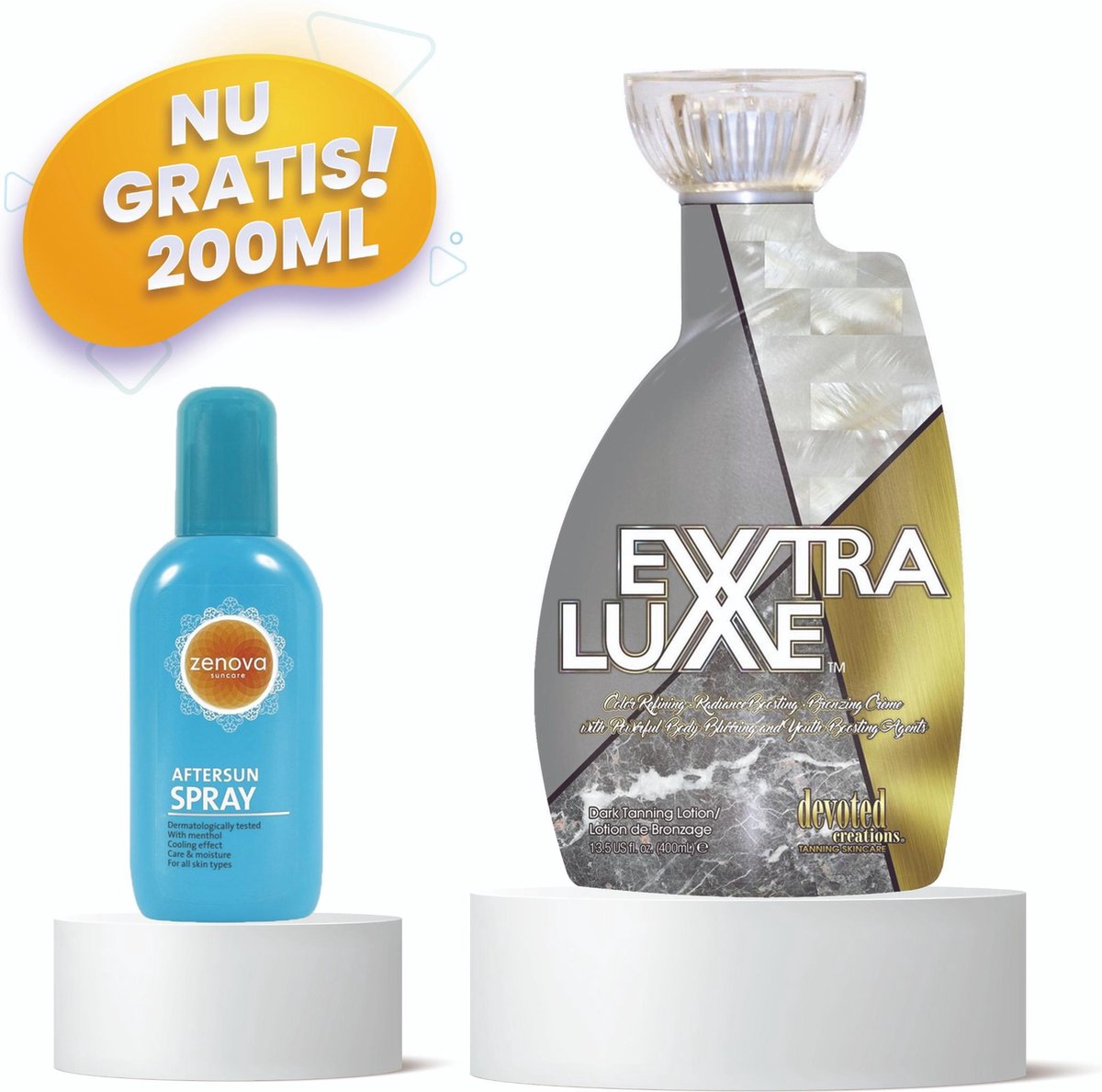 Devoted Creations ® Extra Luxe  - Zonnebank - Zonnebankcreme - Zonnebank creme - Bronzer - Gelaatsbruiner - 400 ML