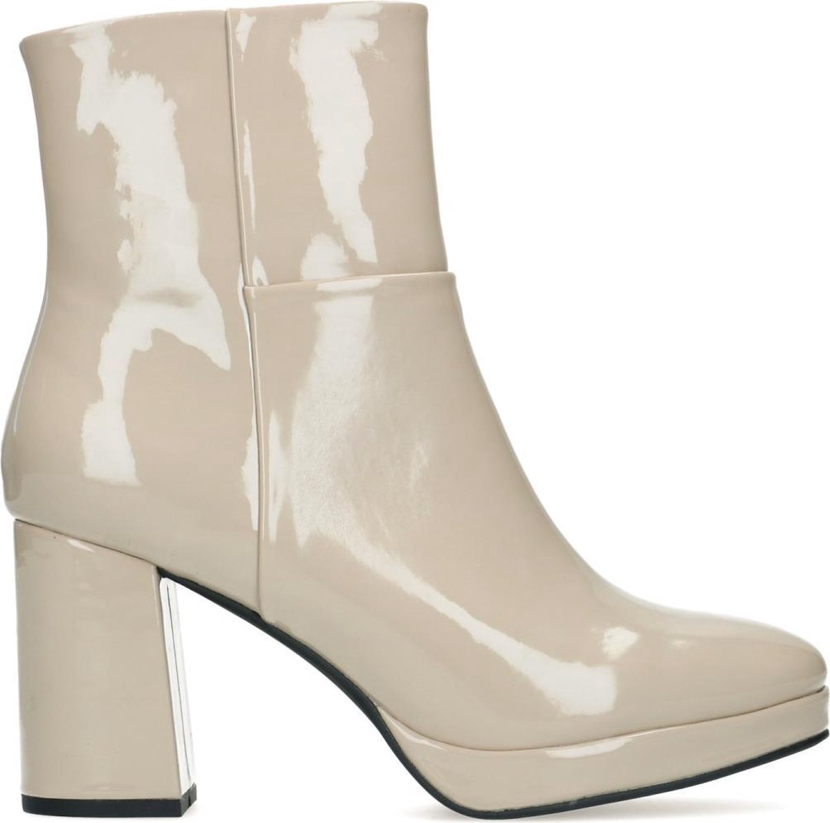 Sacha - Dames - Beige lak enkellaarsjes - Maat 36