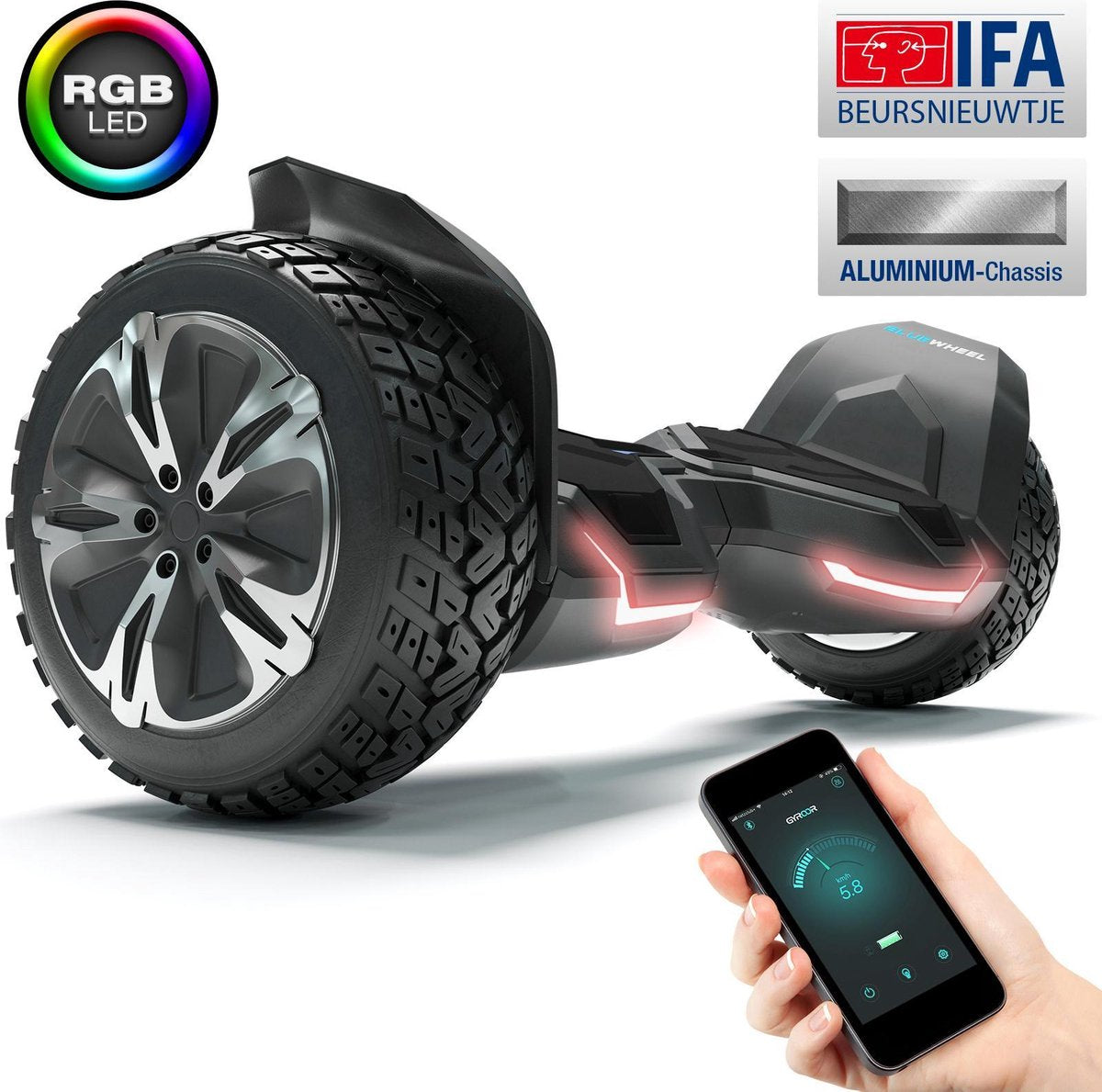 8.5” Premium Hoverboard Bluewheel HX510-Duits kwaliteitsmerk-Bluetooth