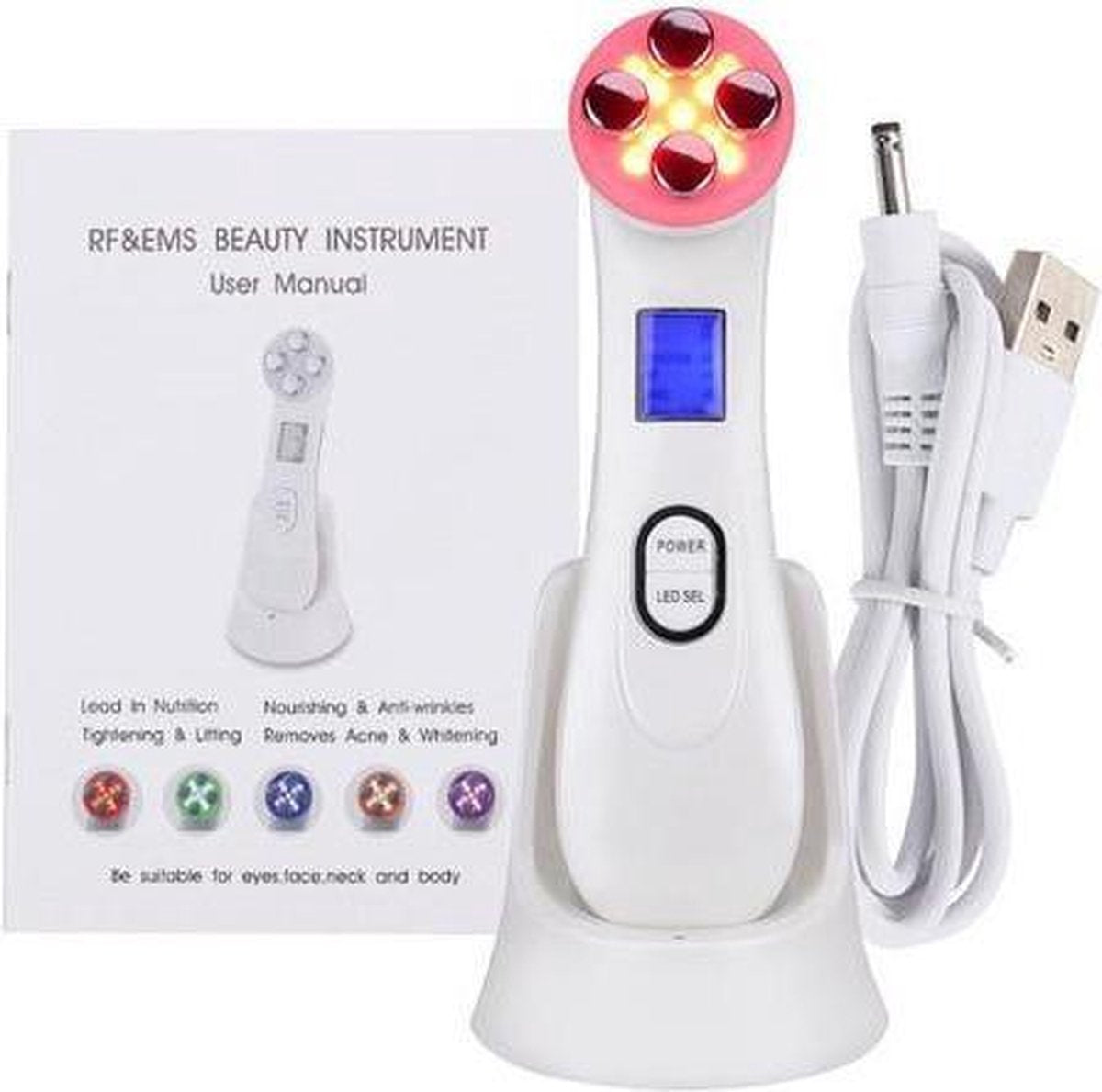 Electroporation de mésothérapie 5in1 RF & EMS - Dispositif de photon à LED pour le visage pour le levage du visage Serrer
