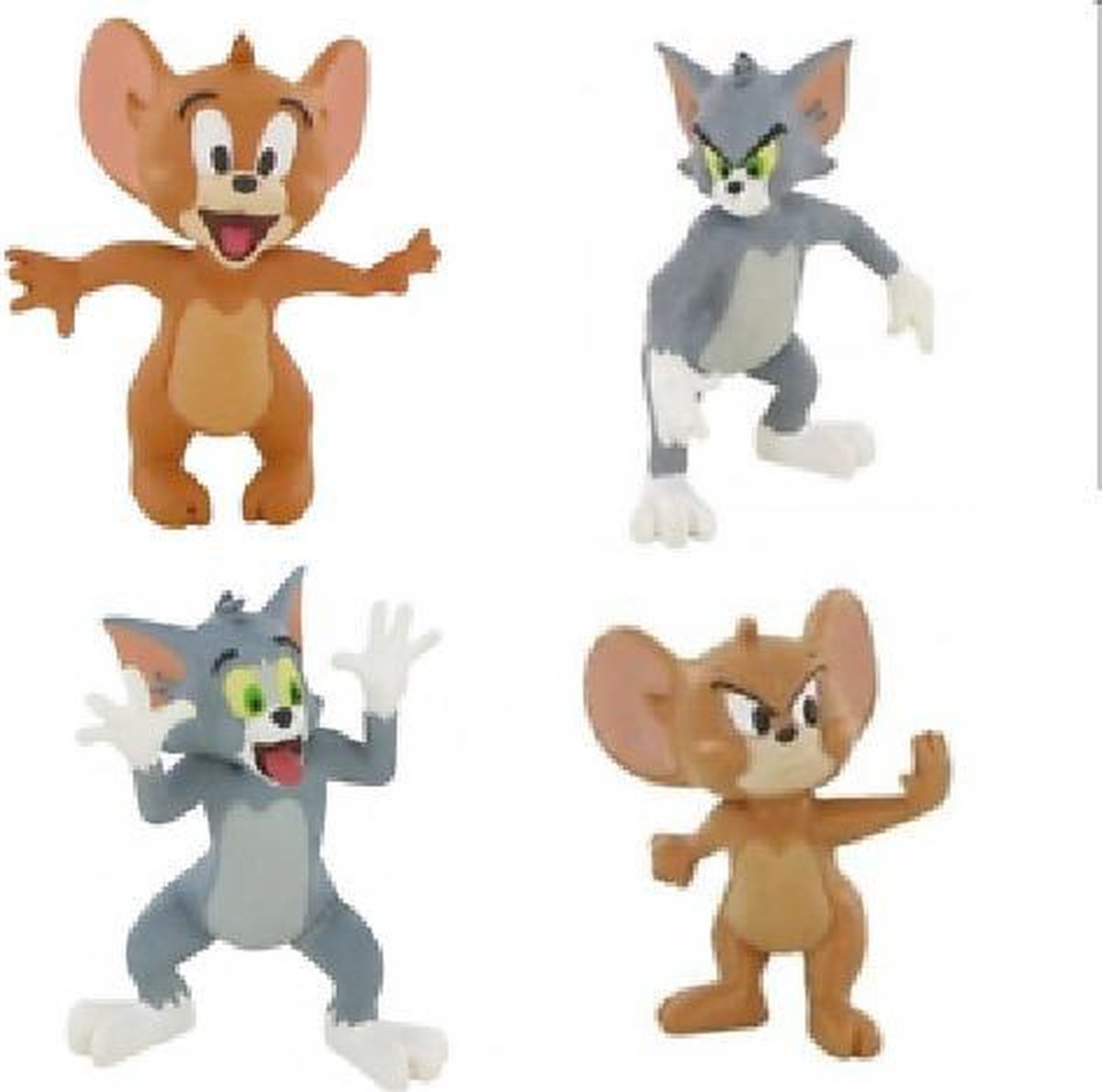 4 x Tom en Jerry figuur Comansi speelset (ca. 6 cm hoog)