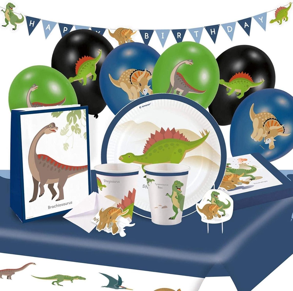 Amscan Feestpakket Happy Dinosaurus 61-delig