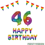 46 jaar Verjaardag Versiering Pakket Regenboog