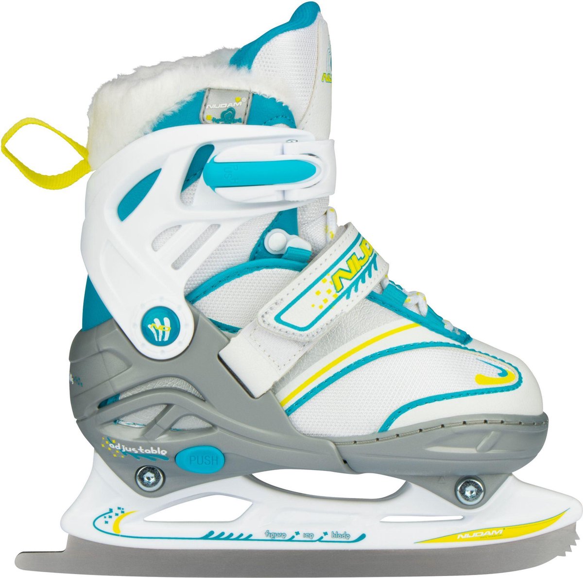 Nijdam 3140 Junior Kunstschaats - Verstelbaar - Semi-Softboot - Wit/Multi - Maat 35-38