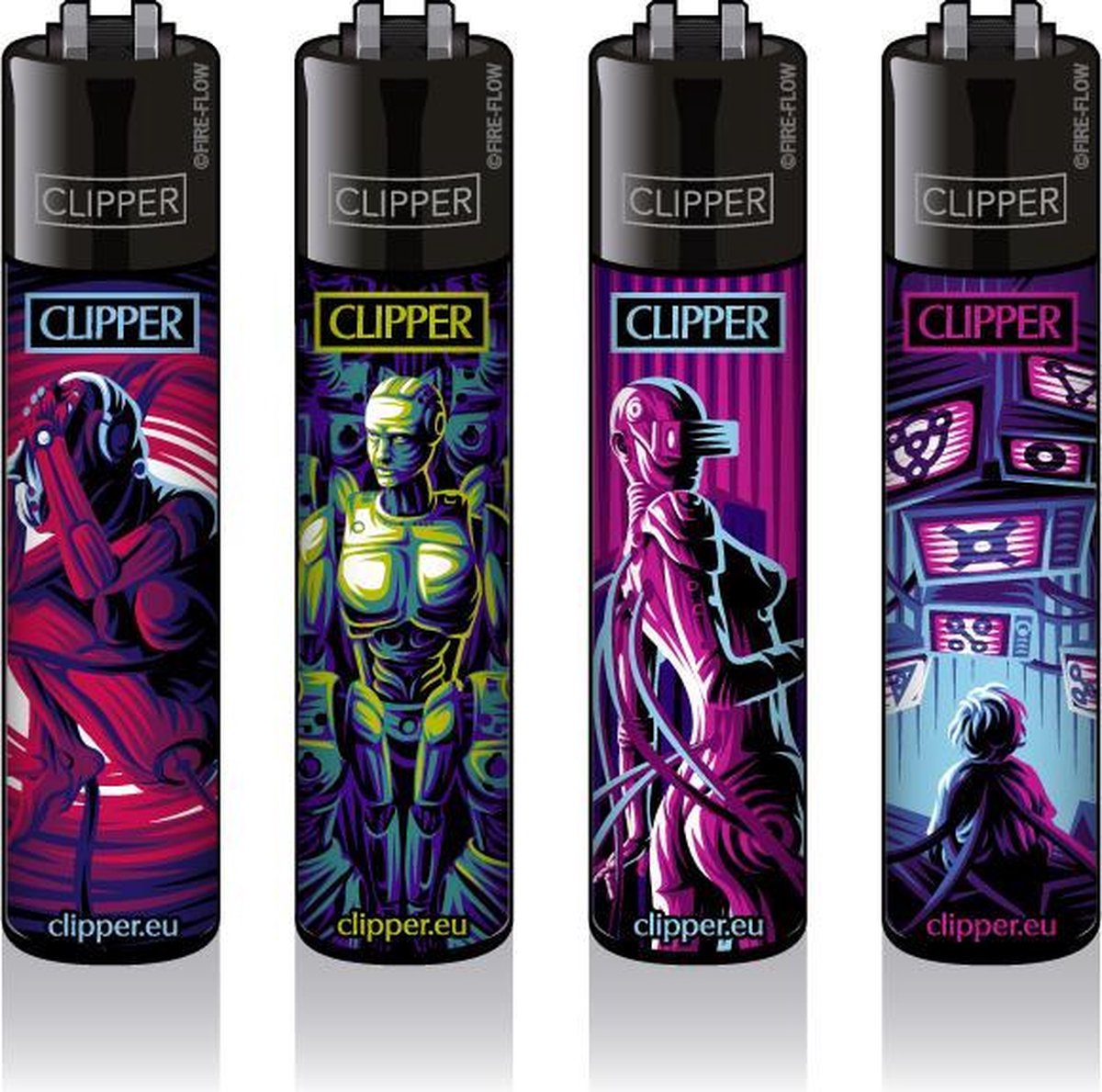Clipper Classic Aansteker - Cybernetics | 4 stuks