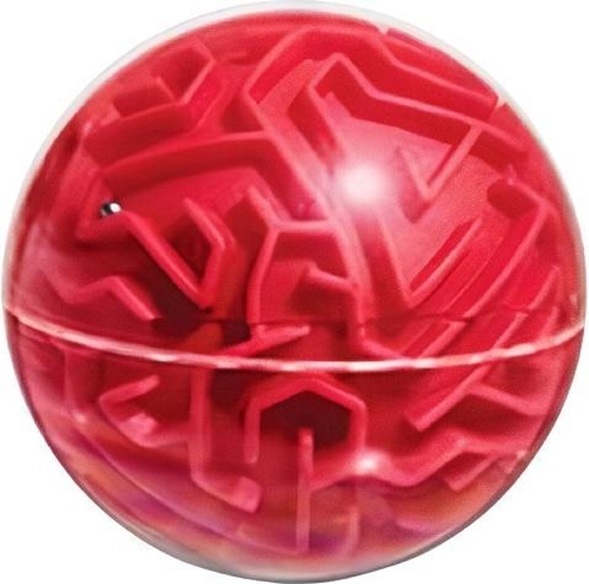 I-total Hersenkraker Doolhofbal Junior 10 Cm Transparant/rood