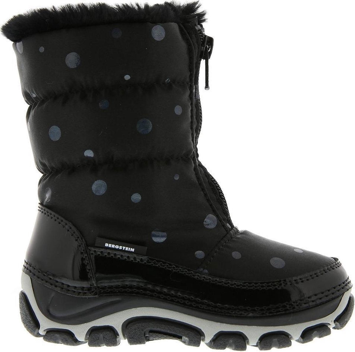 Bergstein - Snowboots/winterlaarzen BN122 met imitatiebont voor kinderen - Zwart - maat 21-22EU