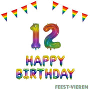 12 jaar Verjaardag Versiering Pakket Regenboog