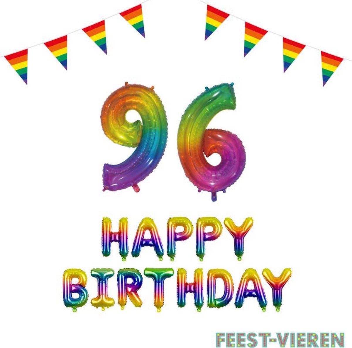 96 jaar Verjaardag Versiering Pakket Regenboog