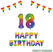 18 jaar Verjaardag Versiering Pakket Regenboog