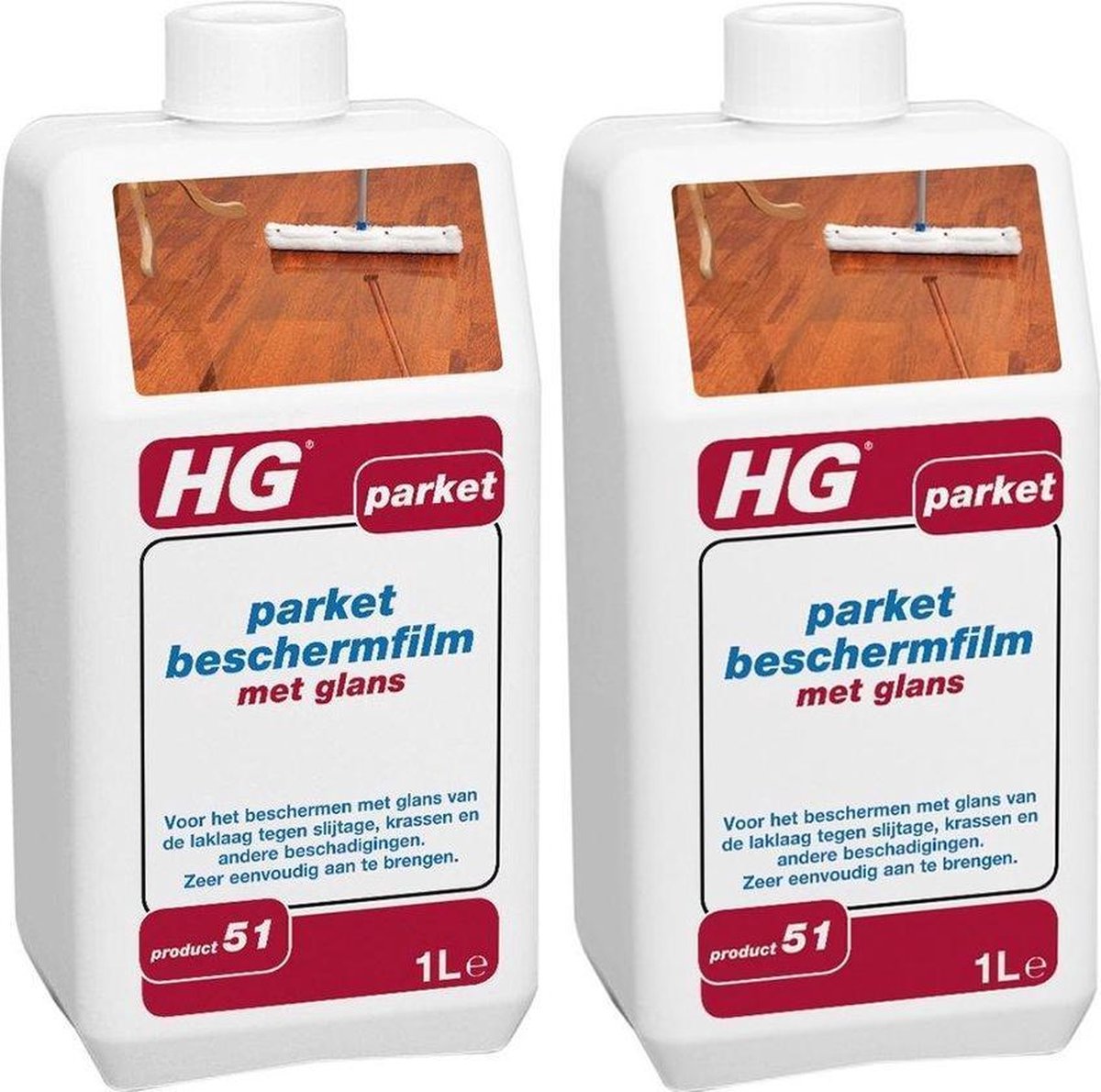 HG parket beschermfilm met glans Voor parketvloer onderhoud - 2 Stuks !
