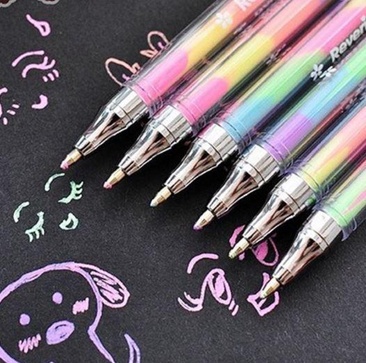 5 stuks meerkleuren gelpennen