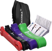 Bramble - Set van 4 - Weerstandsbanden - Resistance Band - Fitness Elastiek - Weerstandsband - Resistance Band Set - Fitness - Powerlifting - Crossfit - Mobility Training voor Mannen en Vrouwen - Voor thuis - Reizen en Yoga