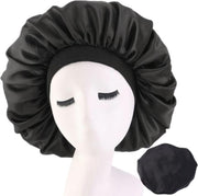 Bonnet Satijn - Polyester XXL|Slaapmuts Satijn|Hoofddeksel|Unisex|Cabantis|Zwart