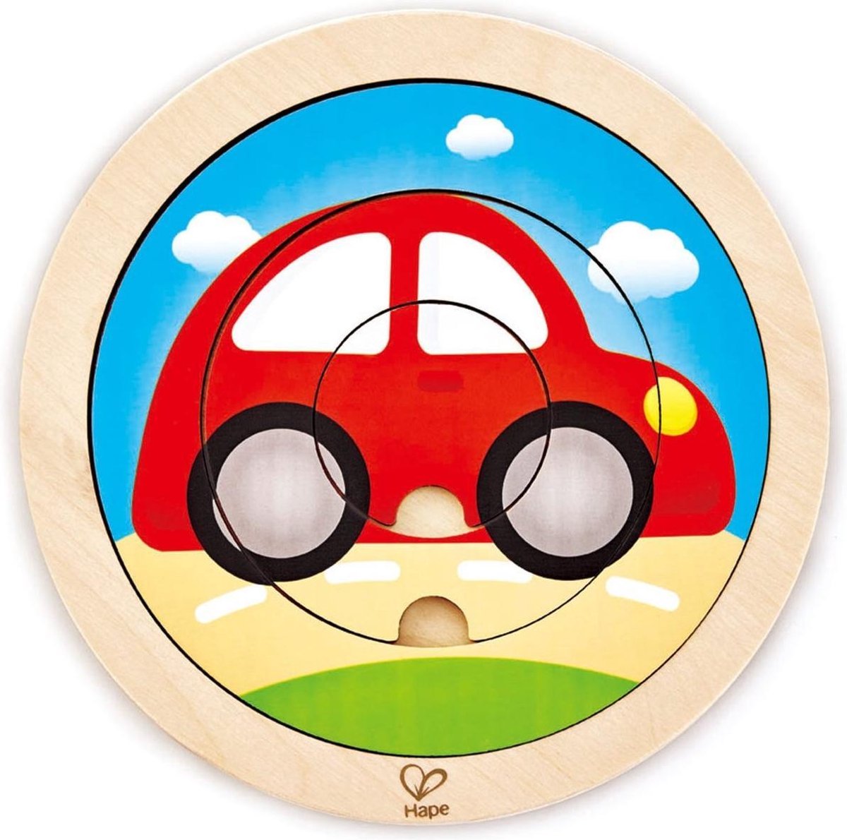 Hape Vormenpuzzel Spinning Transport Junior 20 Cm Hout 4-delig