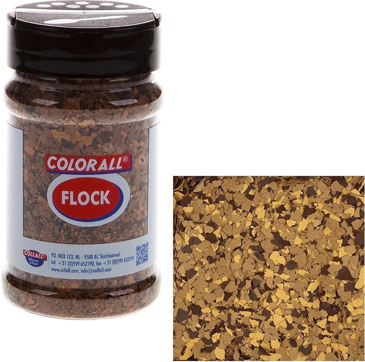 Decoratie vlokken ( Flock ) mix Siena (bruin) 150 gram