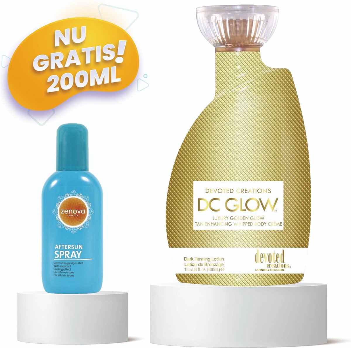 Devoted Creations ® DC Glow - Zonnebank - Zonnebankcreme - Zonnebank creme - Bronzer - Gelaatsbruiner - 400 ML
