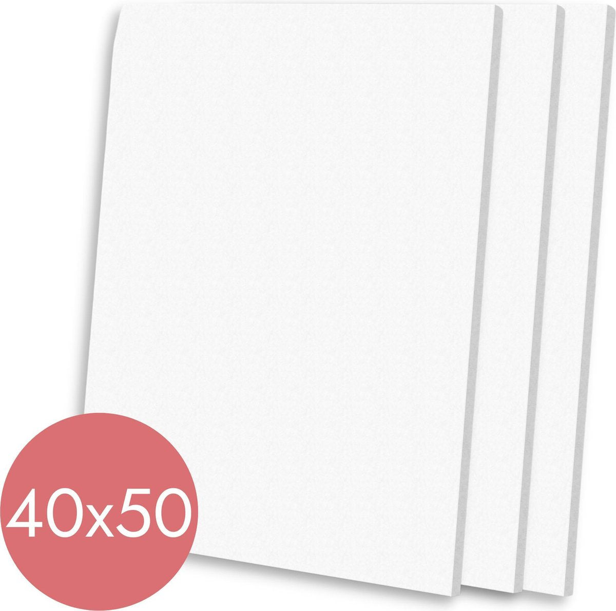 Trizzle Canvas Schildersdoek – 3 stuks Schildersdoeken 40x50 – Groot Schilderdoek Paneel Wit voor Schilderen