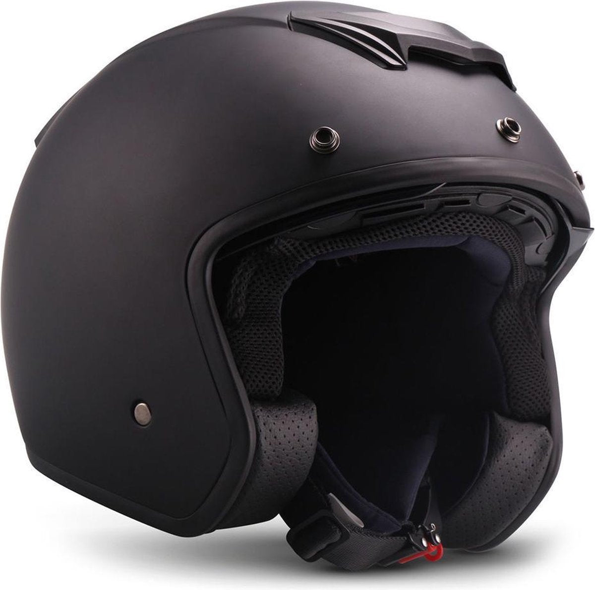 Moto S78 Mat Black Jethelm politie helm voor scooter of motor met zonneklep