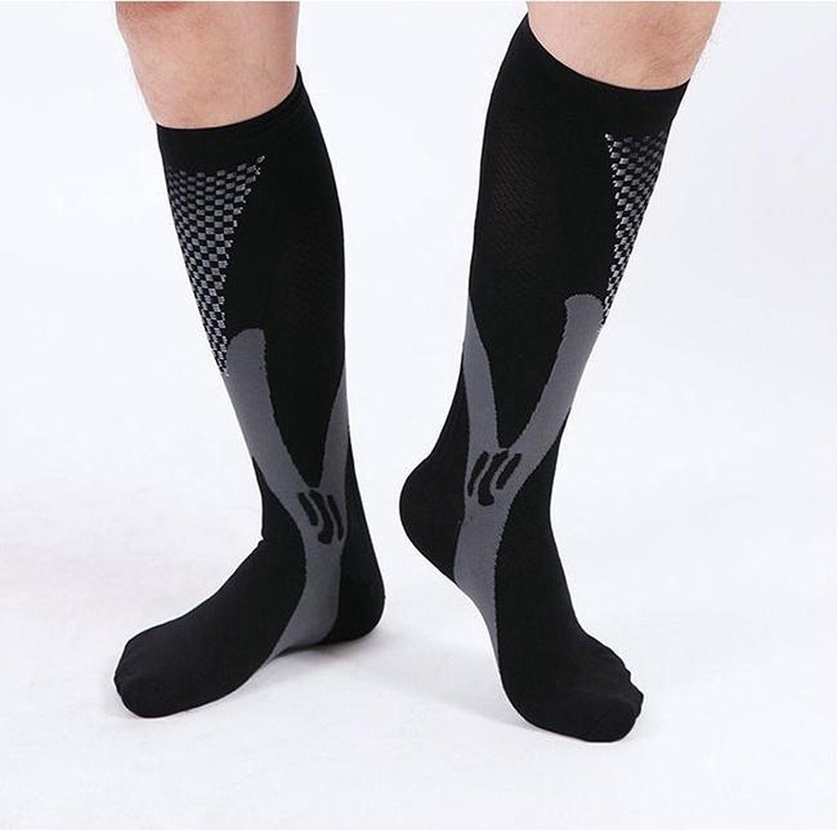 Compressiekousen (paar) | Bracefox™ - S/M - schoenmaat 35-40 - Zwart