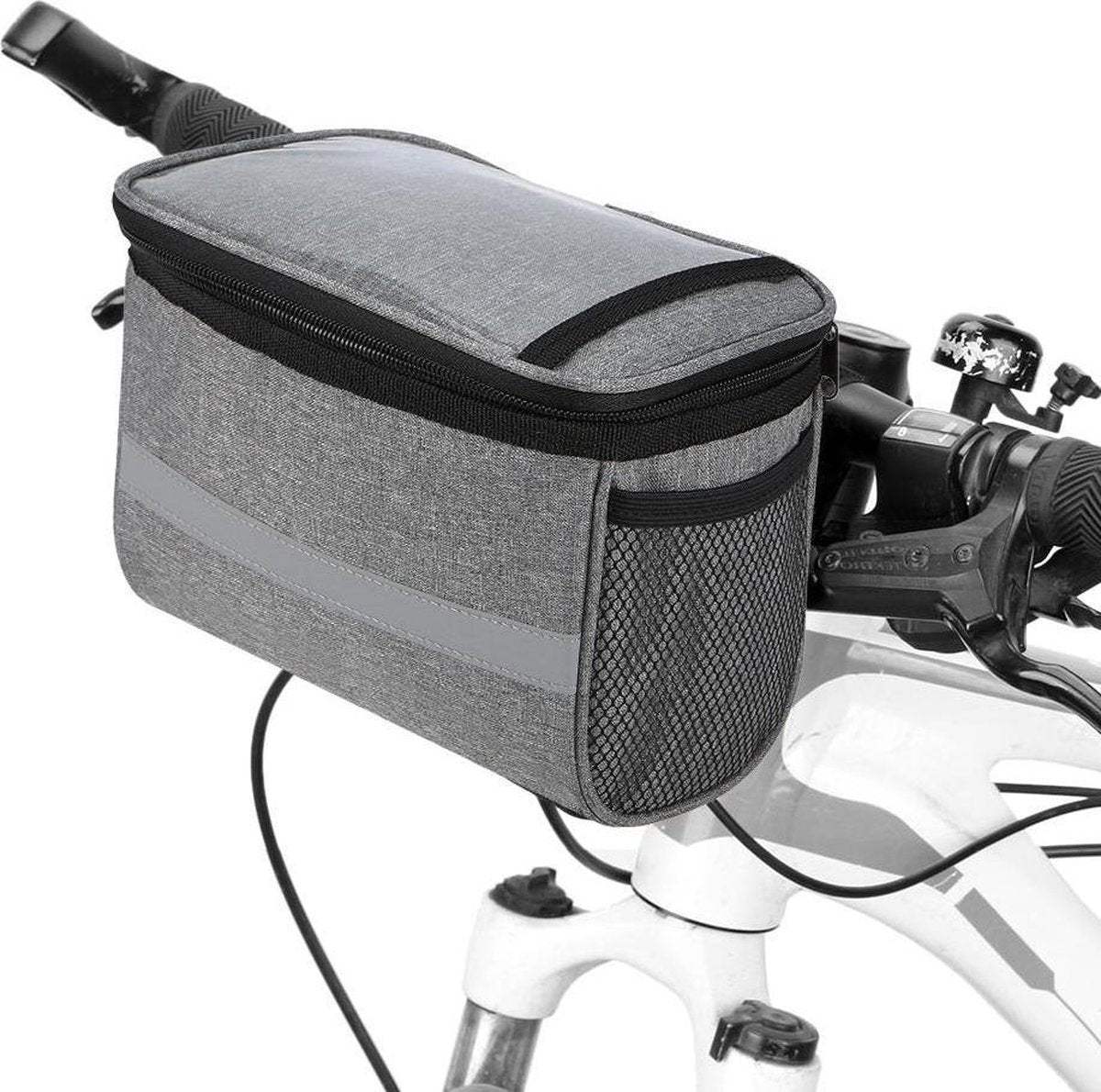BukkitBow - Fiets Koeltas - Fietstas Met Smartphone En Kaart Vak - Grijs
