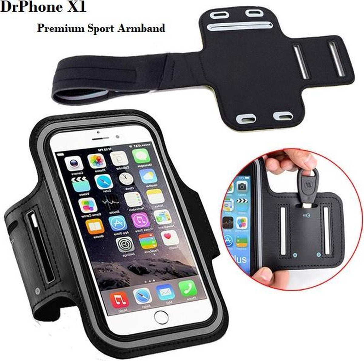 DrPhone X1 - Reflecterende Sportarmband - Premium Hardloop Band voor elke Sport - Waterafstotend - Comfortabel - voor o.a Xperia X Compact / Xperia XA1 Compact etc