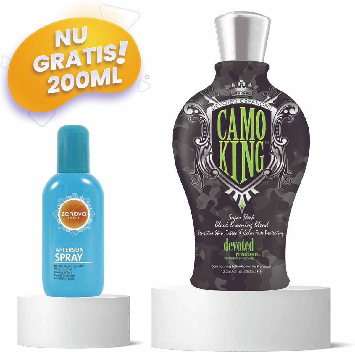 Devoted Creations ® Camo King - Zonnebank - Zonnebankcreme - Zonnebank creme - Bronzer - Gelaatsbruiner - 360 ML