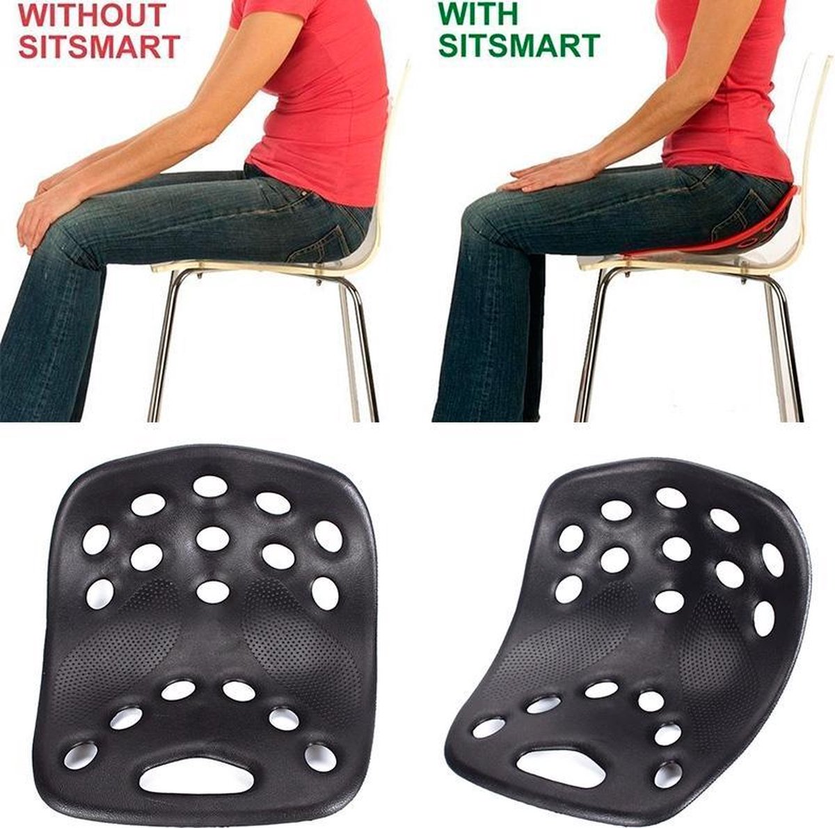 Backjoy SitSmart Posture Plus Roze - Rugsteun Zithouding Bureaustoel Auto - Rugpijn Onderrug