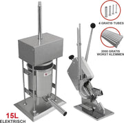 15L Electric Sausage Stuffer & Clipper Bundle