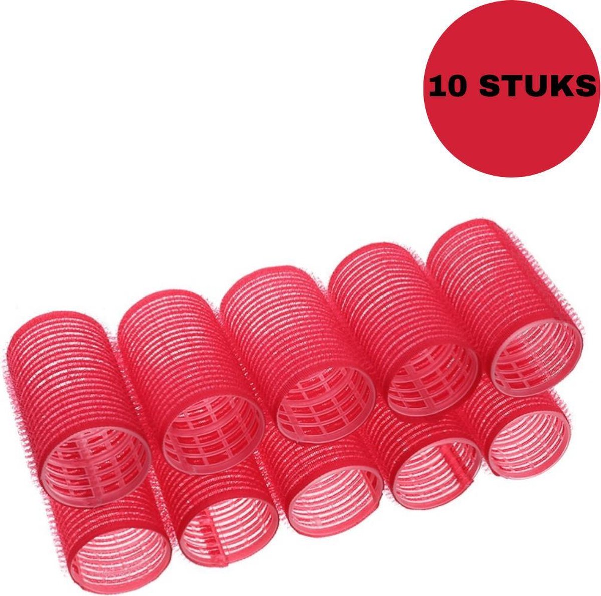 Heatless curls - Haarrollers - Krulspelden - Haarkrullers - Watergolf rollers - Krullen Maken Zonder Hitte - 10 stuks Rood