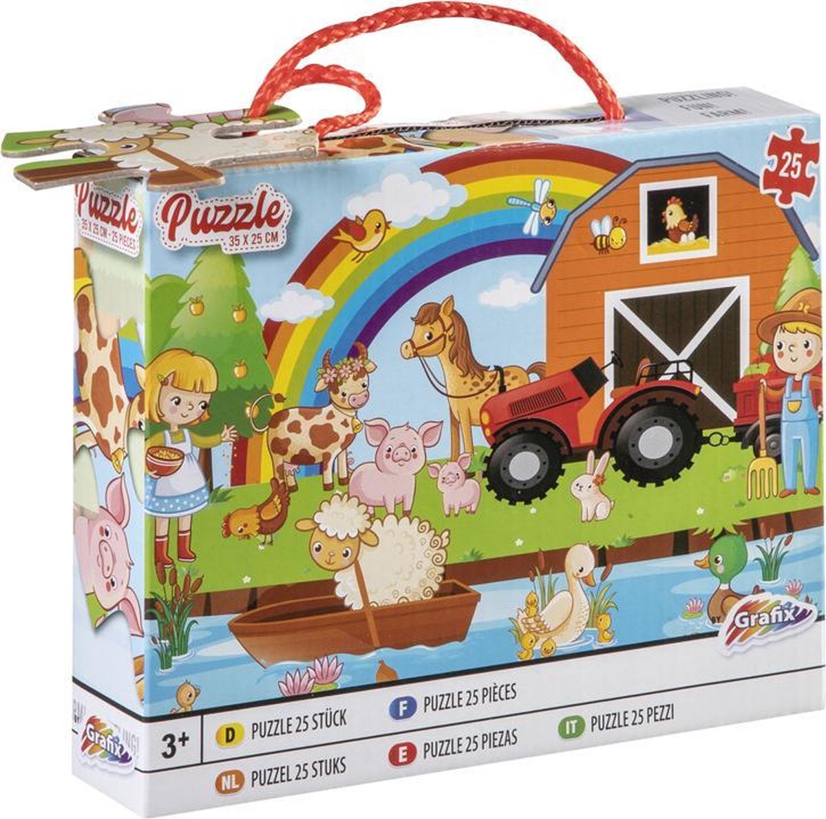 1 puzzel van 35 x 25 CM | Grafix puzzel | Elke puzzel 25 puzzelstukjes | Boerderij puzzel / Eenhoorn puzzel / Zeemeermin puzzel