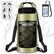 Aleenun - Premium waterdichte groene rugzak/tas - Outdoor drybag - 30 liter - rugzak zeer mooie en stevige kwaliteit - gratis waterdichte telefoonhoes - voor vissen